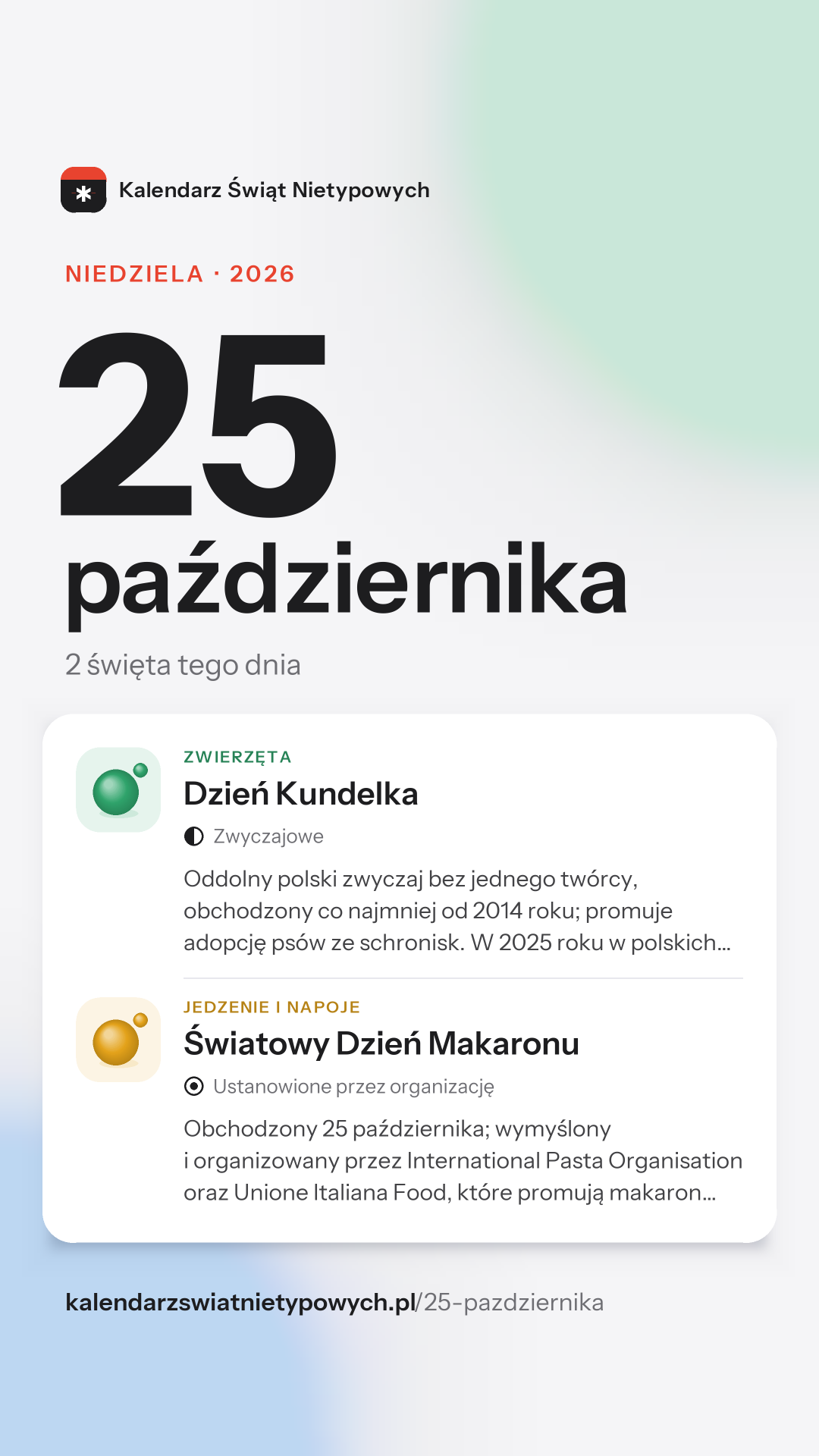 Grafika dnia 25 października, format stories 9:16