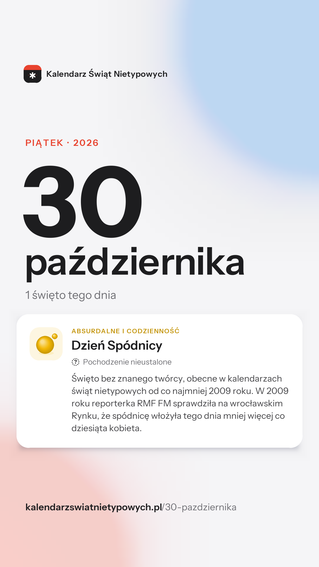 Grafika dnia 30 października, format stories 9:16