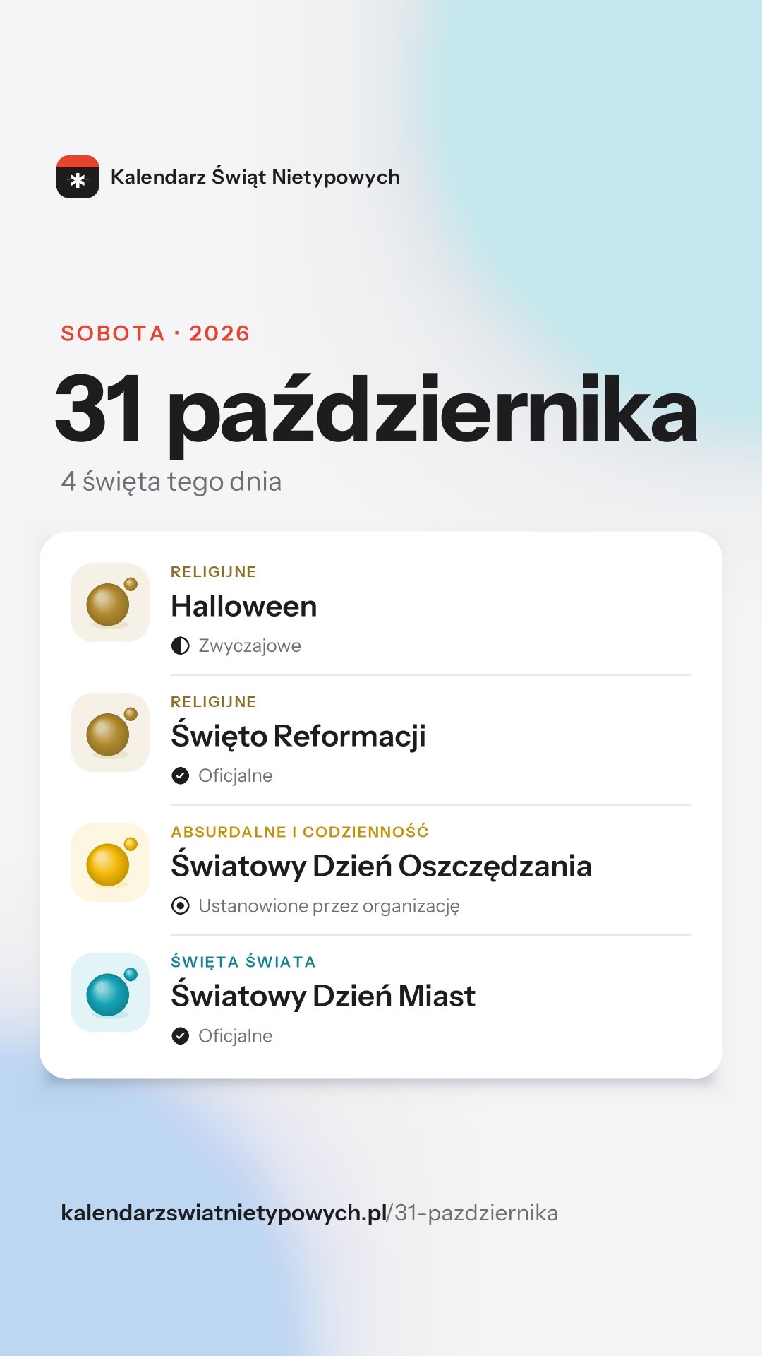 Grafika dnia 31 października, format stories 9:16
