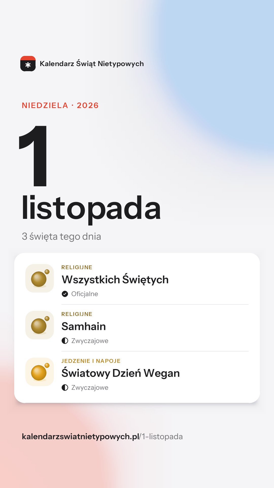 Grafika dnia 1 listopada, format stories 9:16