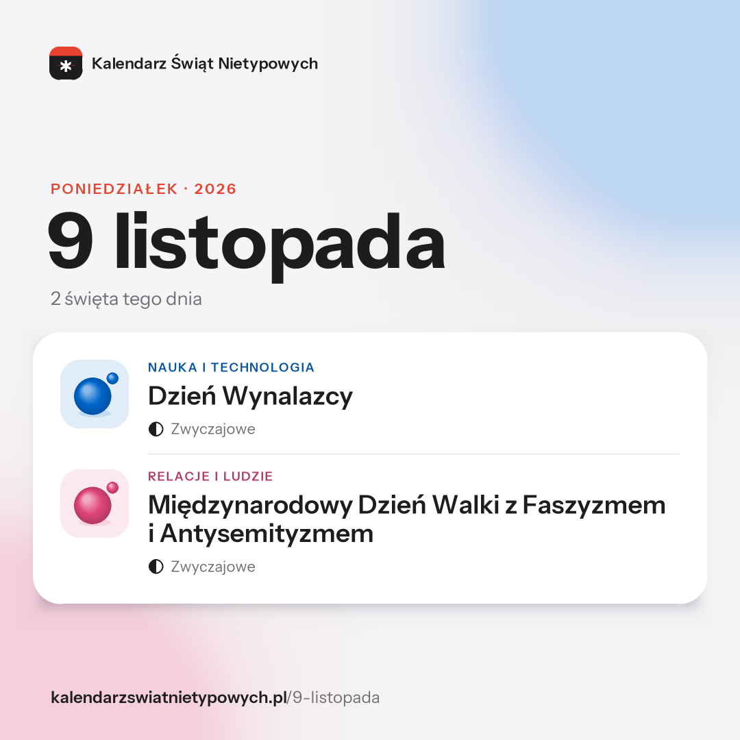 Grafika dnia 9 listopada, format post 1:1