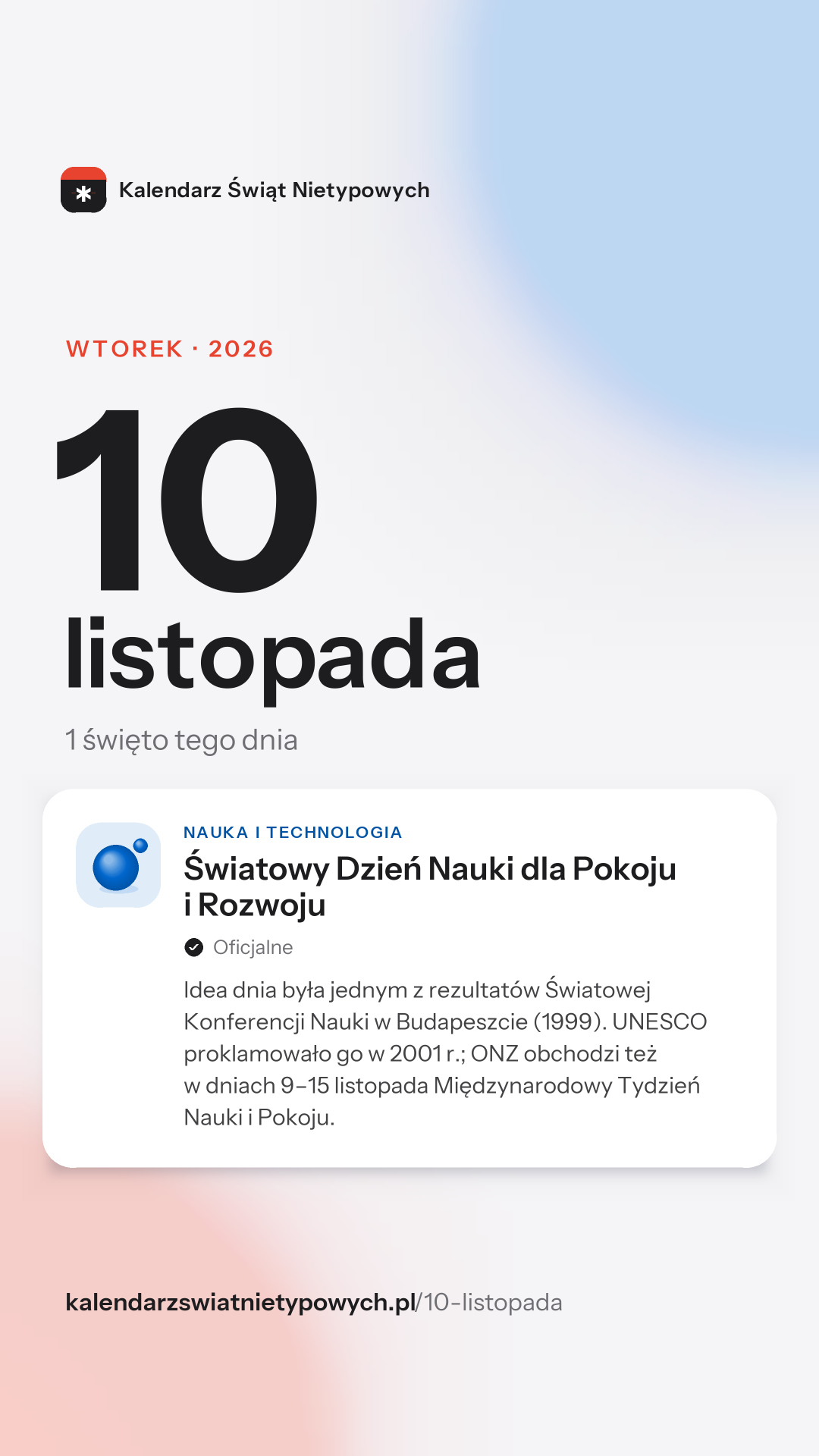 Grafika dnia 10 listopada, format stories 9:16