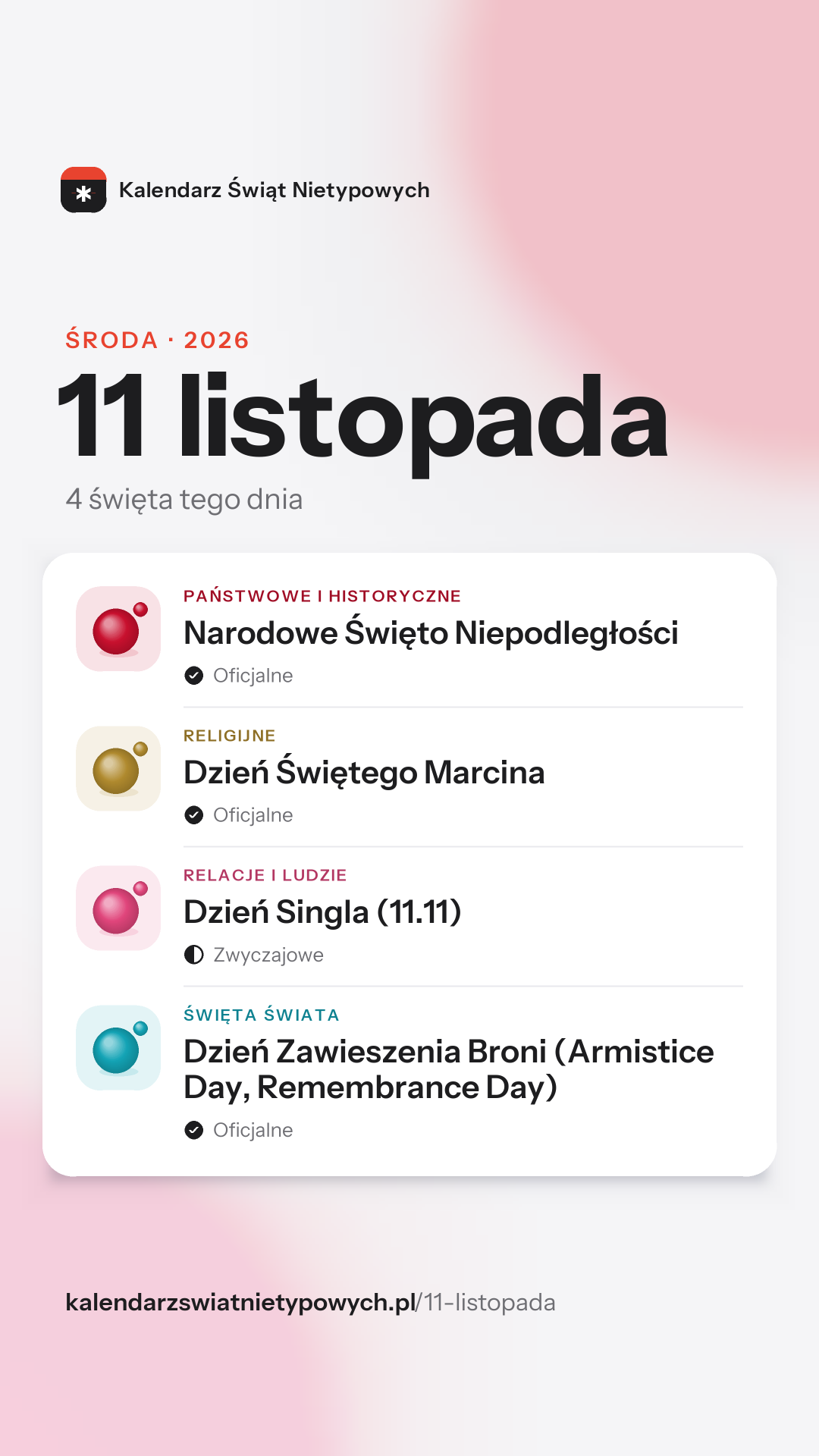 Grafika dnia 11 listopada, format stories 9:16
