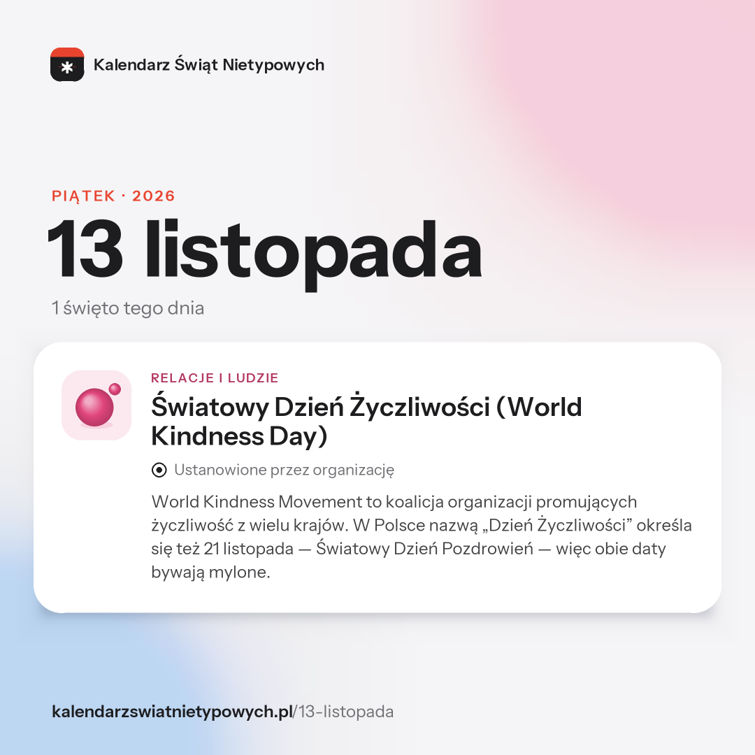Grafika dnia 13 listopada, format post 1:1