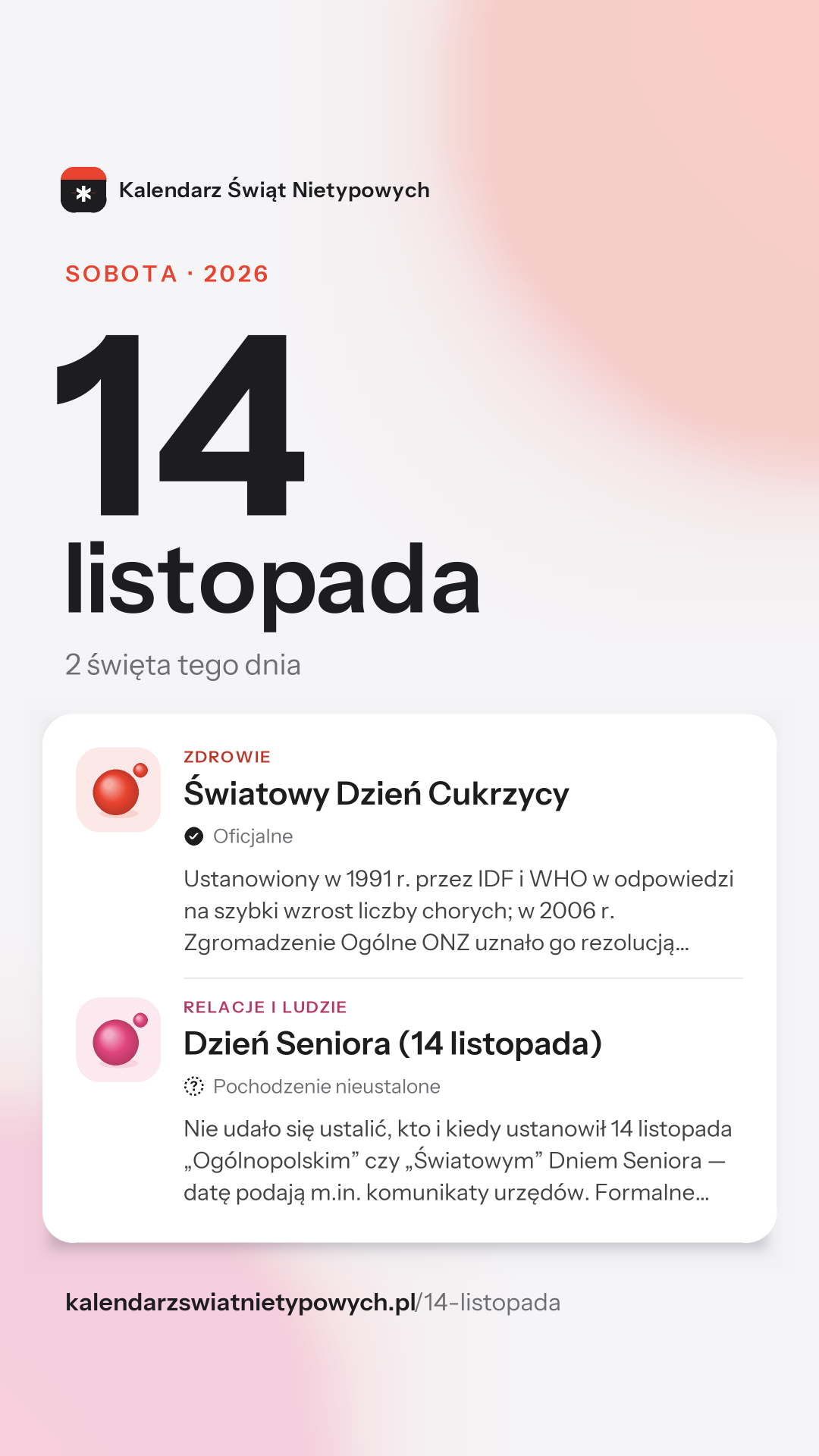 Grafika dnia 14 listopada, format stories 9:16