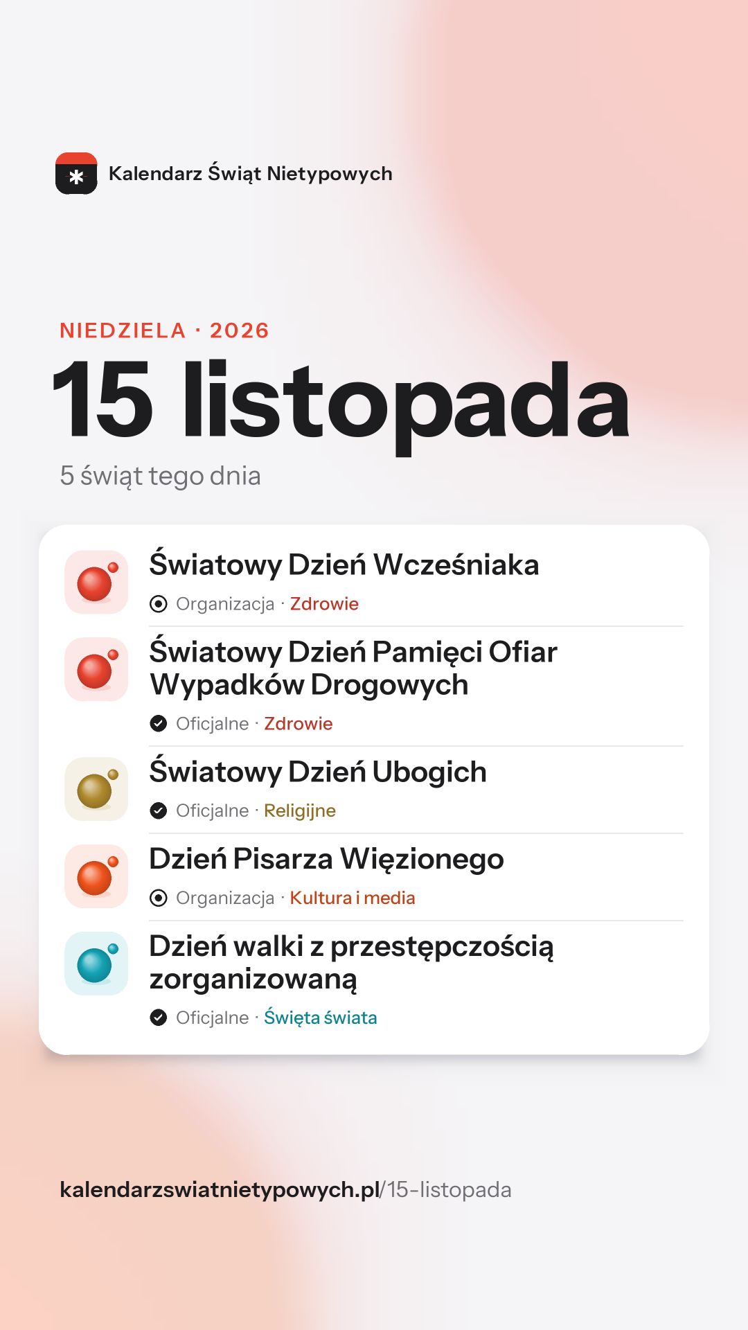Grafika dnia 15 listopada, format stories 9:16