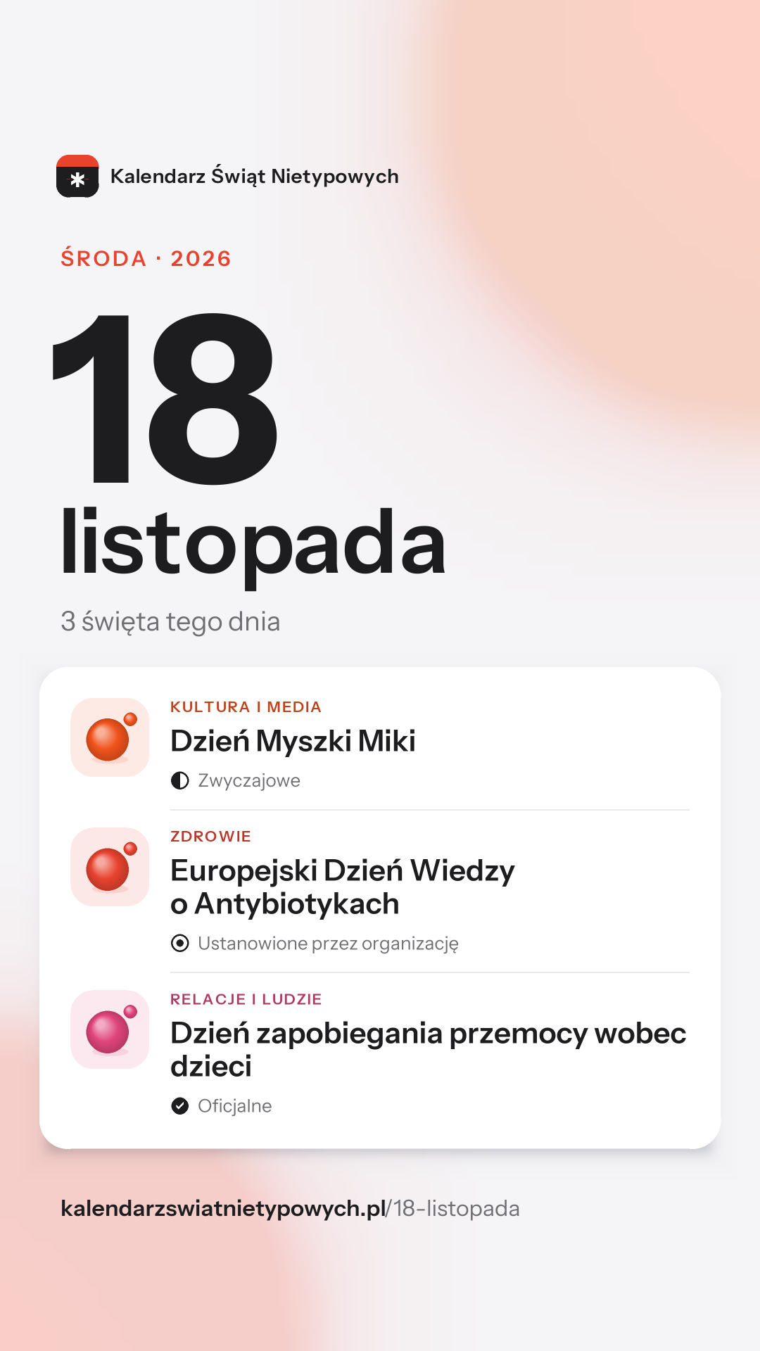 Grafika dnia 18 listopada, format stories 9:16