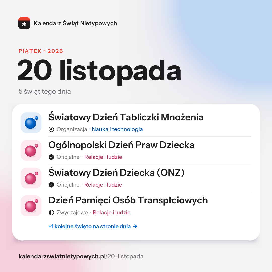 Grafika dnia 20 listopada, format post 1:1