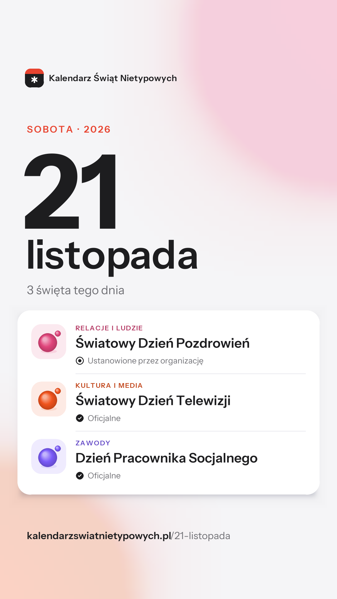 Grafika dnia 21 listopada, format stories 9:16
