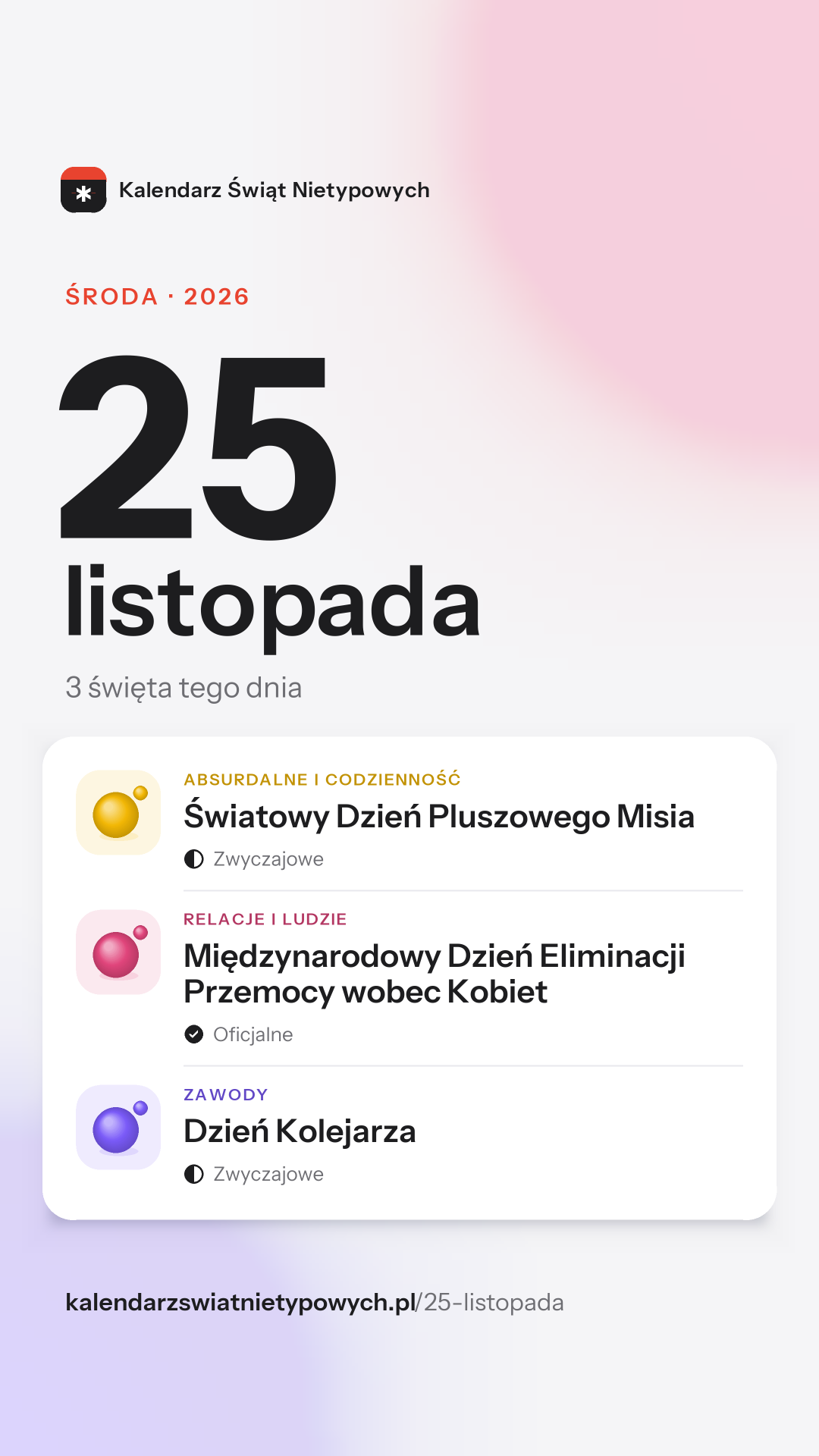 Grafika dnia 25 listopada, format stories 9:16