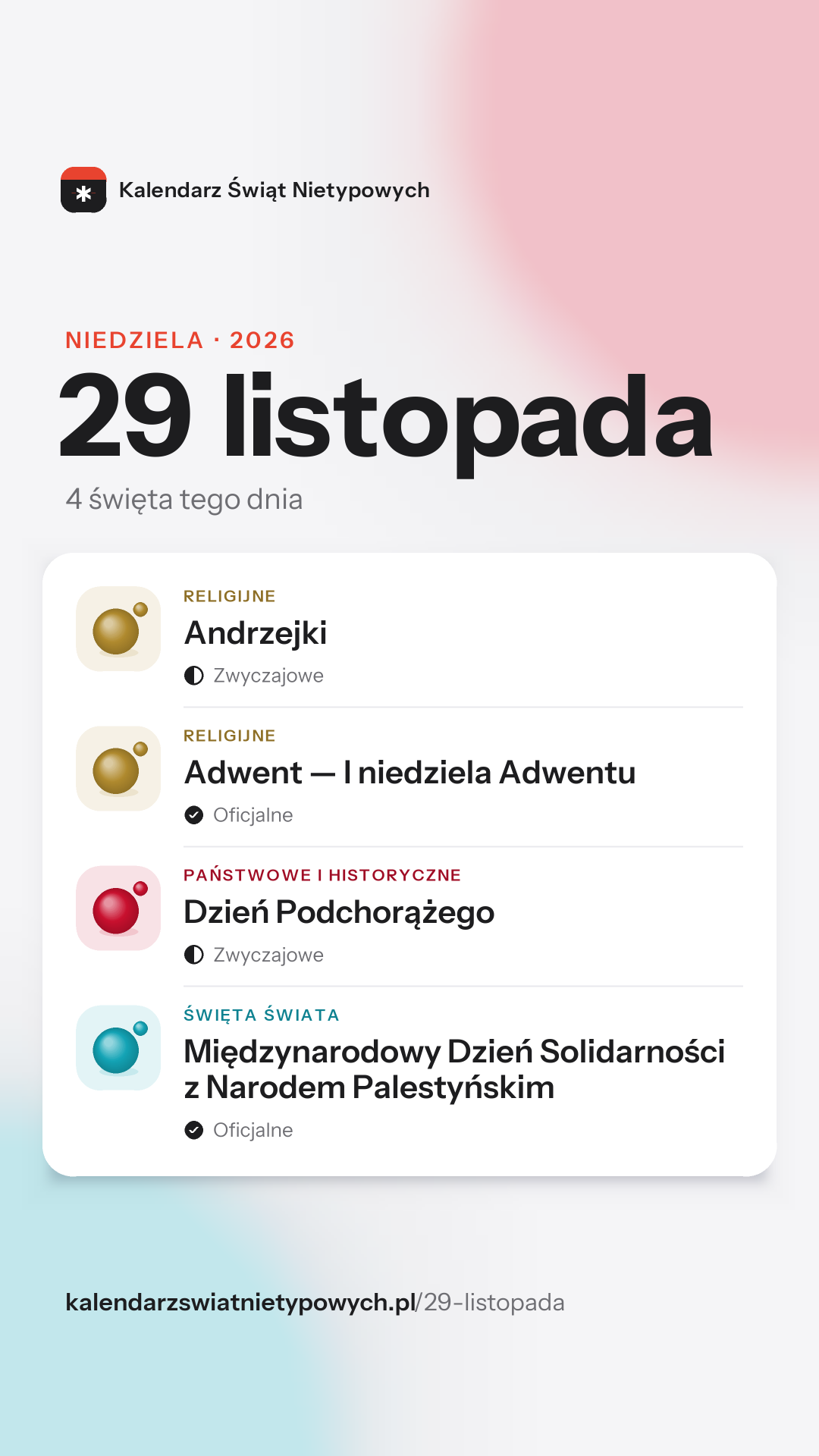 Grafika dnia 29 listopada, format stories 9:16