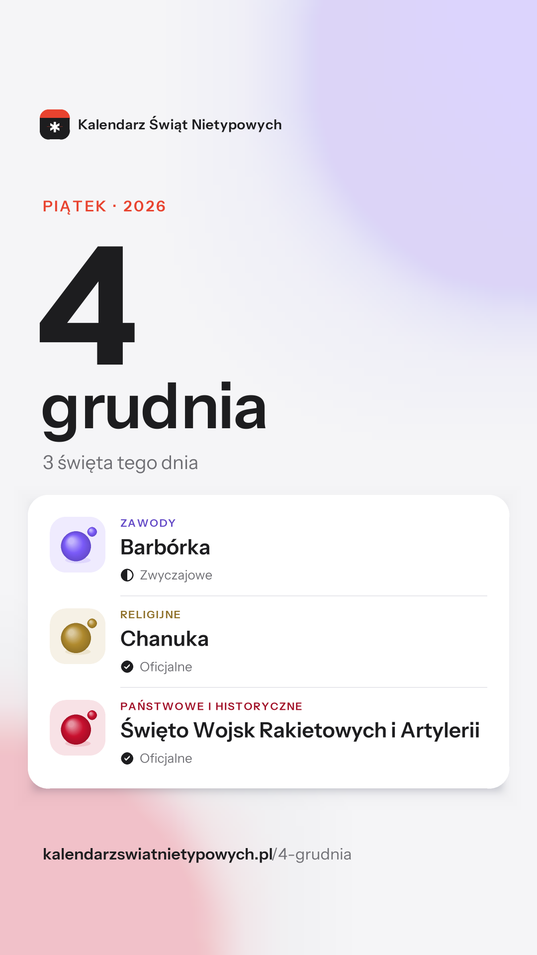 Grafika dnia 4 grudnia, format stories 9:16