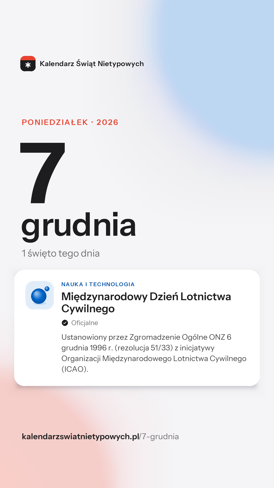 Grafika dnia 7 grudnia, format stories 9:16