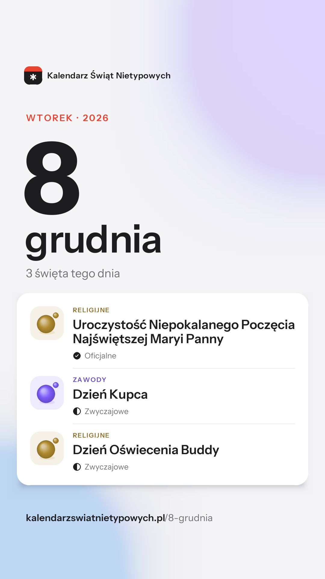 Grafika dnia 8 grudnia, format stories 9:16