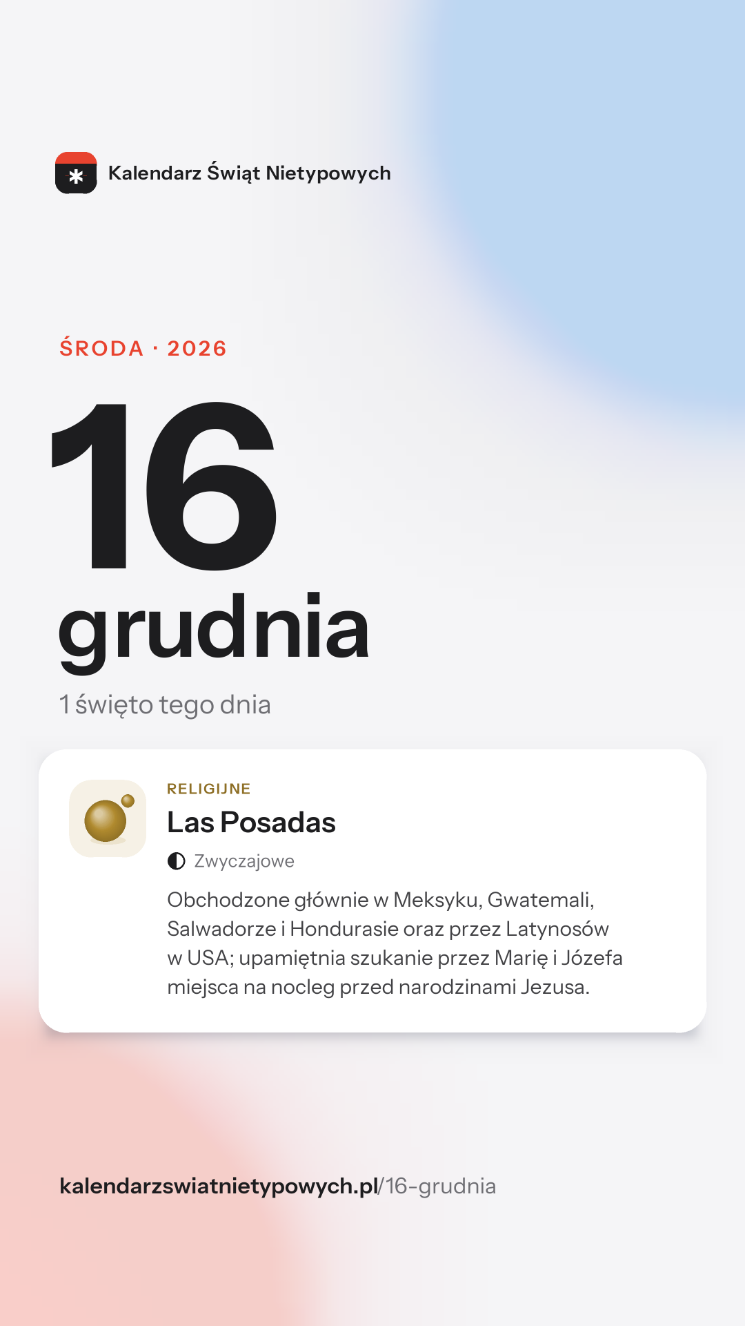 Grafika dnia 16 grudnia, format stories 9:16
