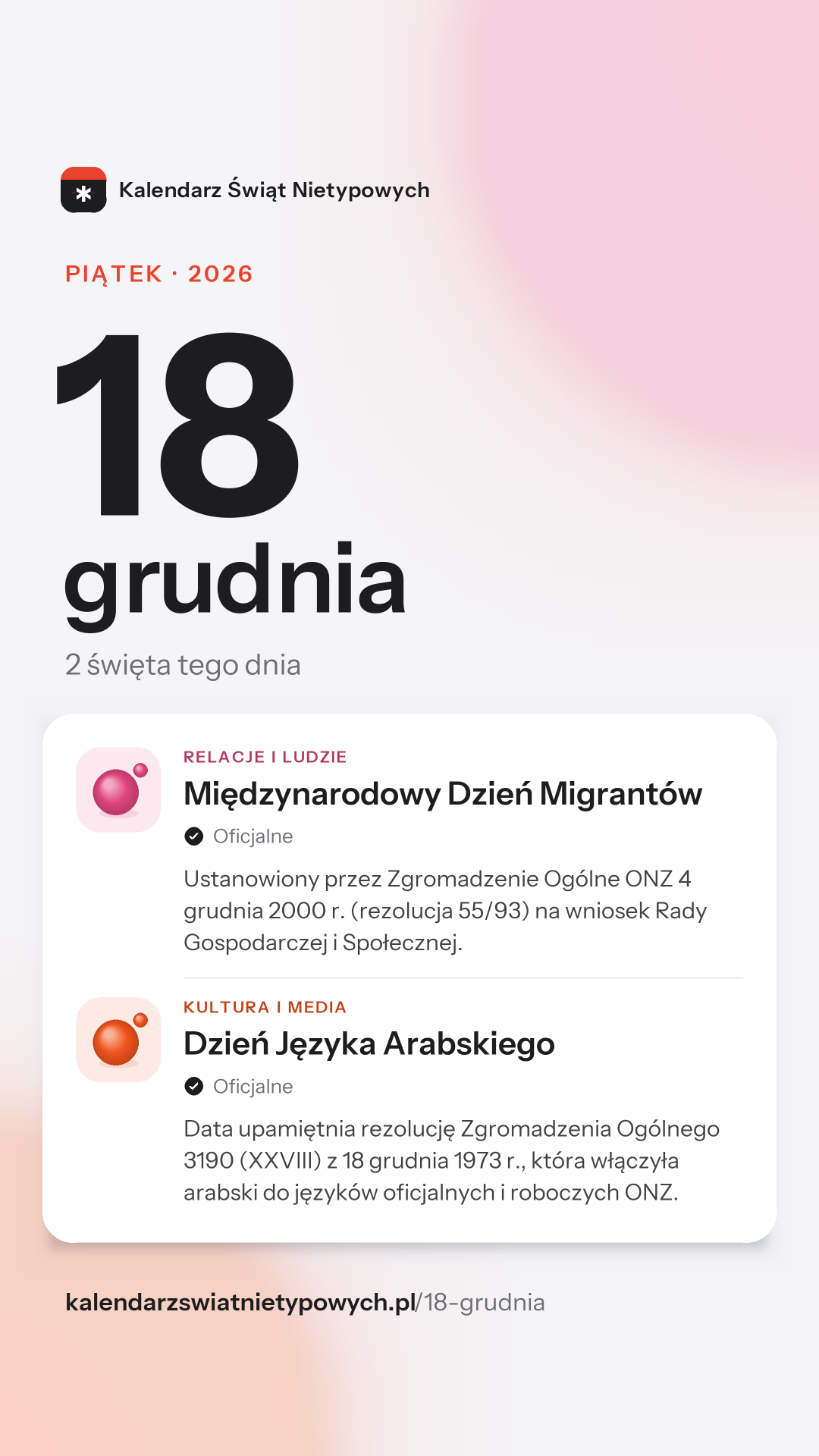 Grafika dnia 18 grudnia, format stories 9:16