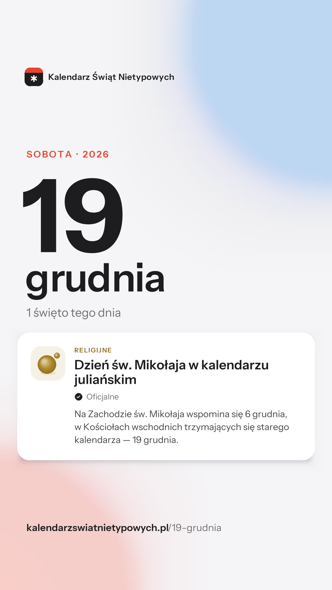 Grafika dnia 19 grudnia, format stories 9:16