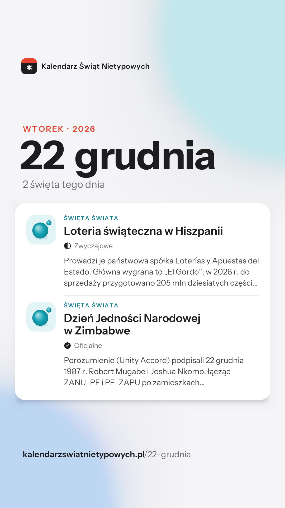 Grafika dnia 22 grudnia, format stories 9:16