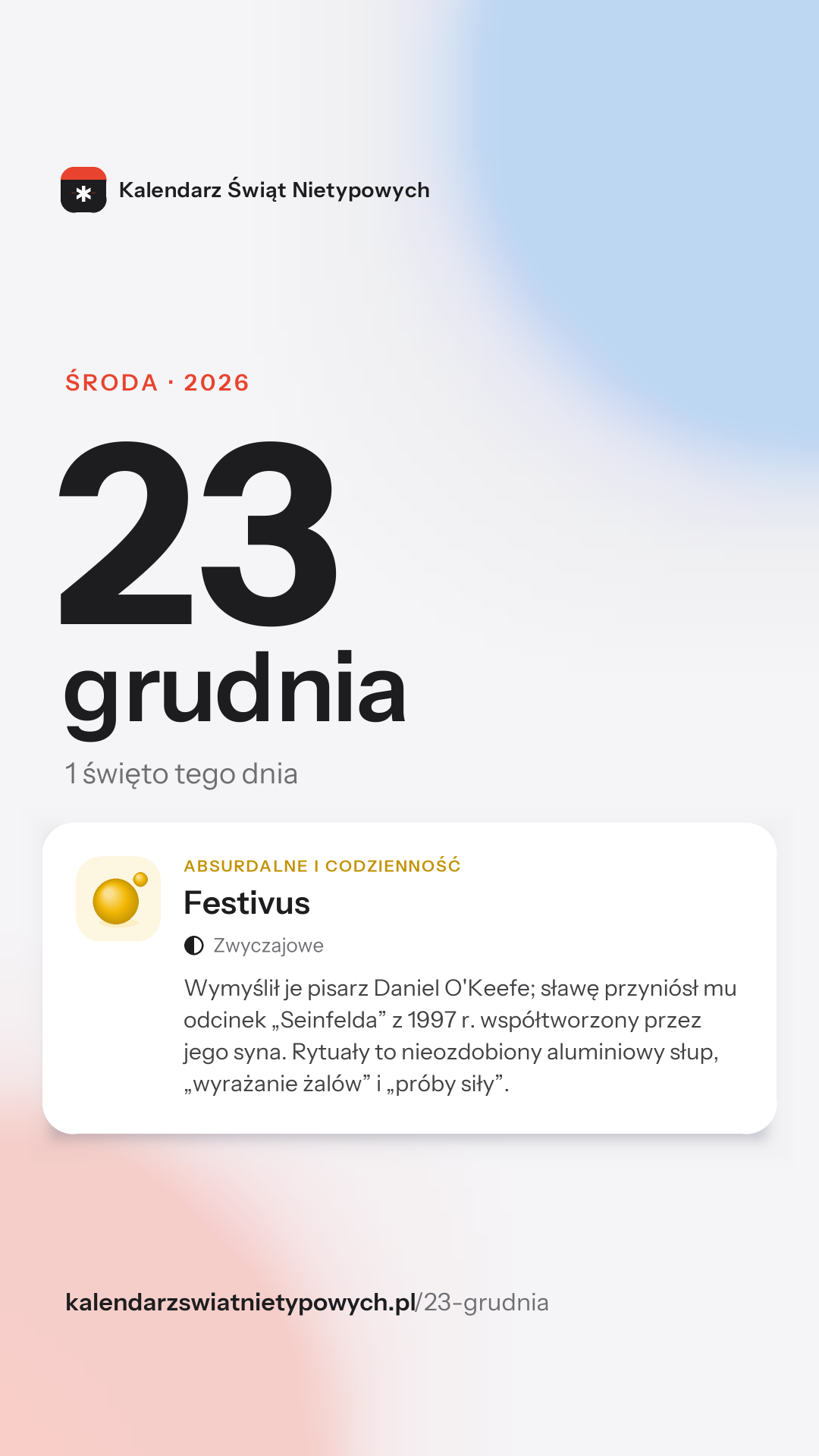 Grafika dnia 23 grudnia, format stories 9:16