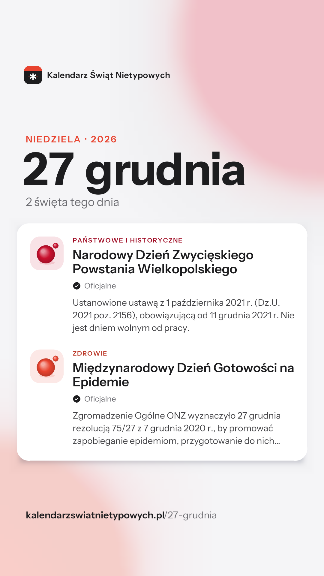 Grafika dnia 27 grudnia, format stories 9:16