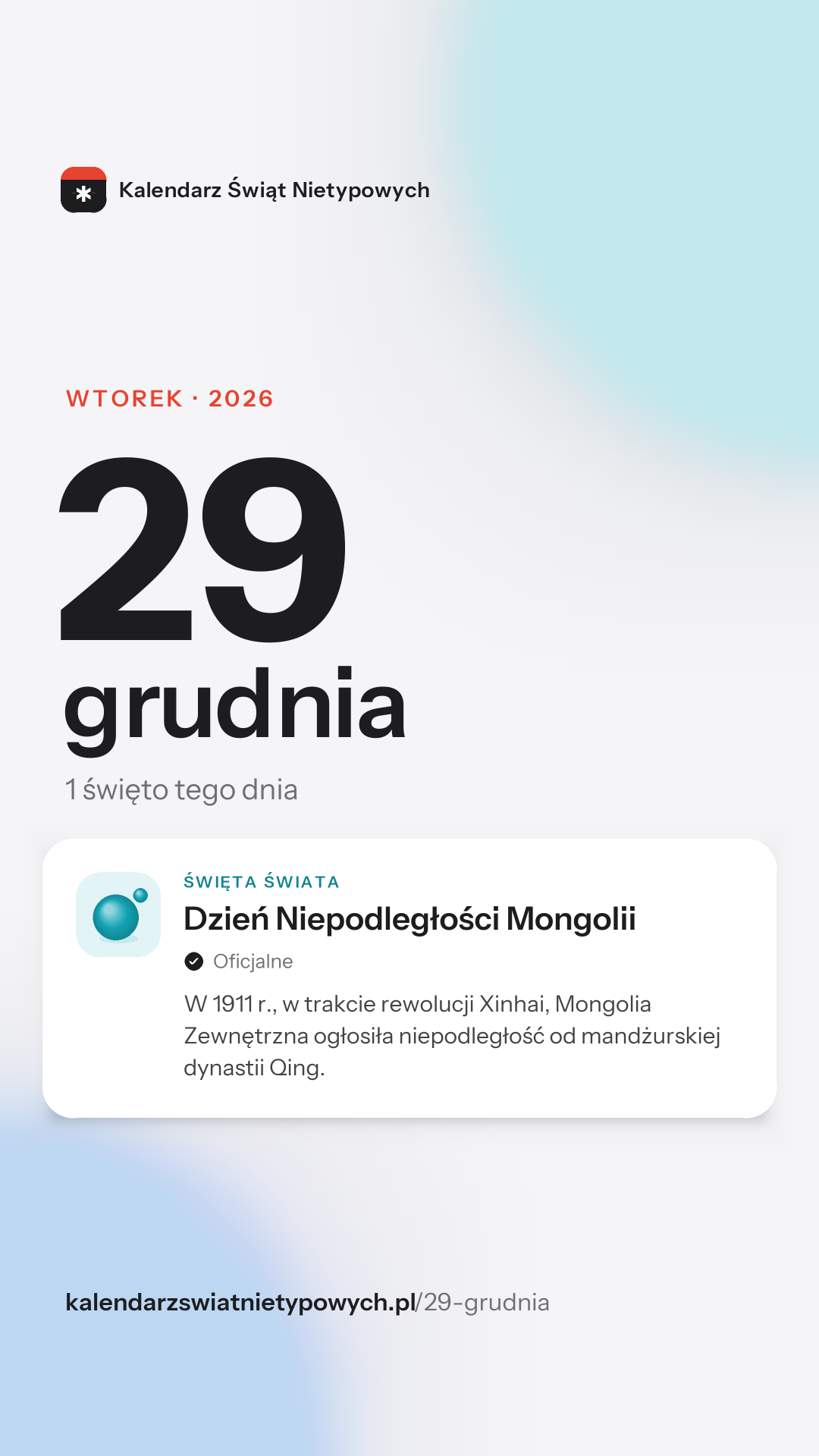 Grafika dnia 29 grudnia, format stories 9:16