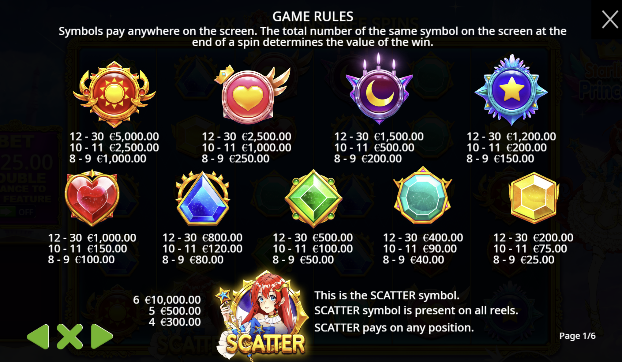 Zasady gry Starlight Princess